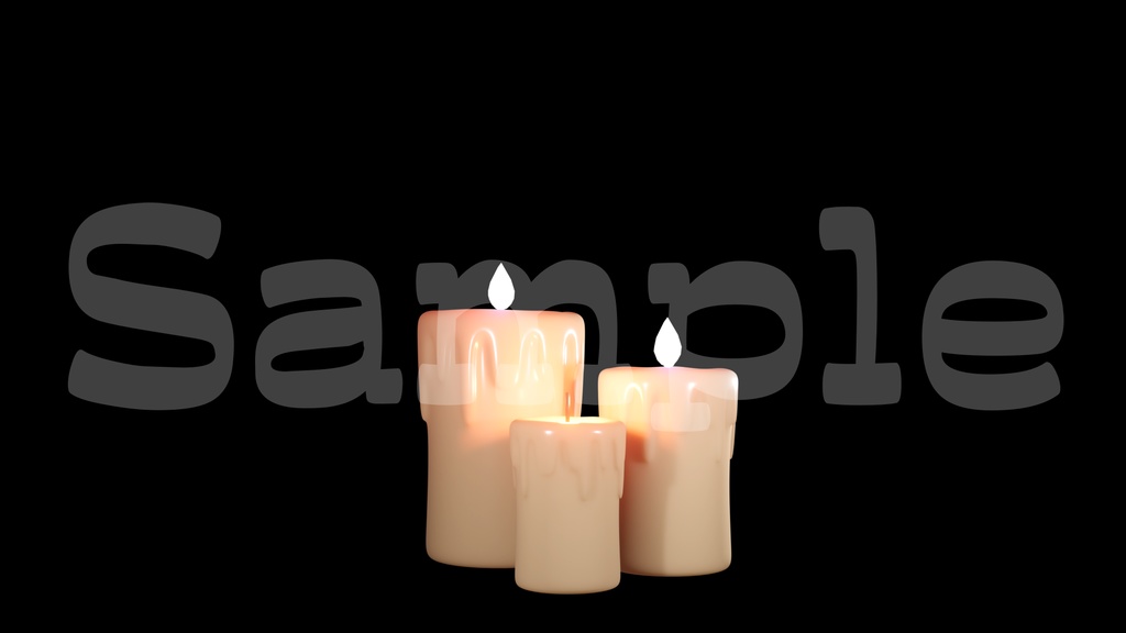 【火が揺れるロウソク3】動く素材・透過素材・ループ素材・動画途中・エンディング・OBSで使える