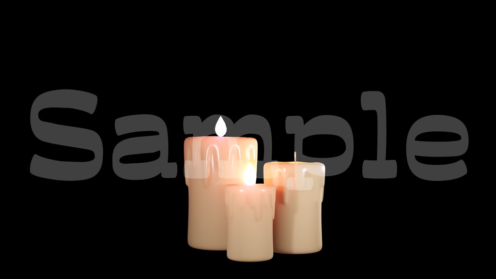 【火が揺れるロウソク3】動く素材・透過素材・ループ素材・動画途中・エンディング・OBSで使える