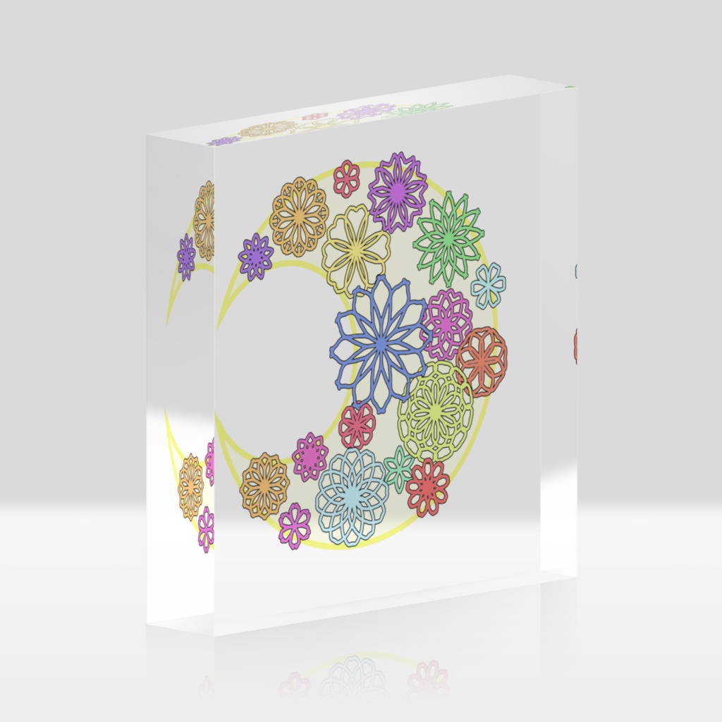 アクリルブロック・月に咲く花6