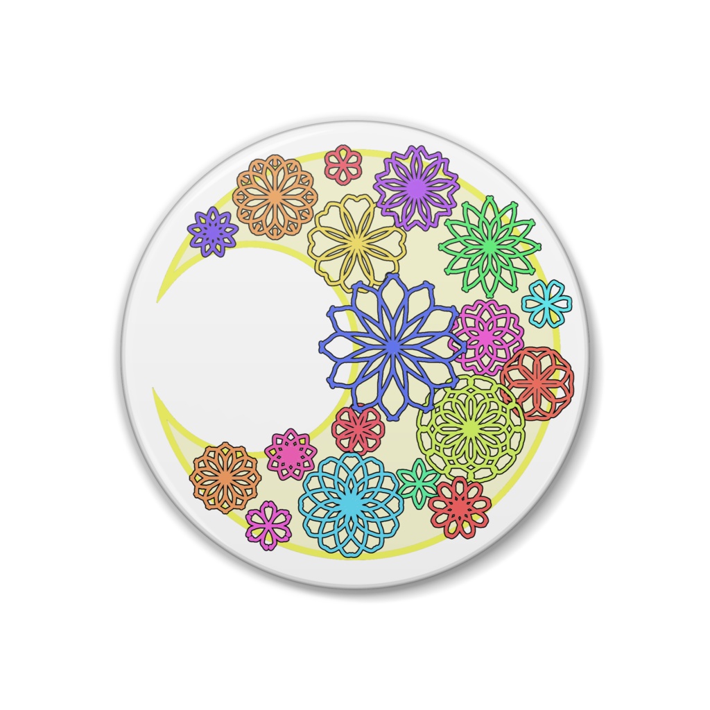 缶バッジ・月に咲く花６・38ｍｍ