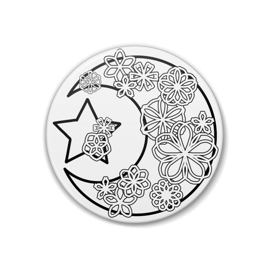 缶バッジ・月に咲く花4・38mm