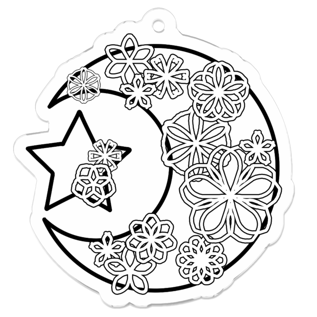 アクリルキーホルダー・月に咲く花4