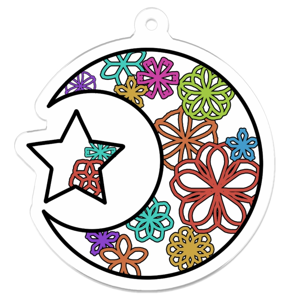 アクリルキーホルダー・月に咲く花5