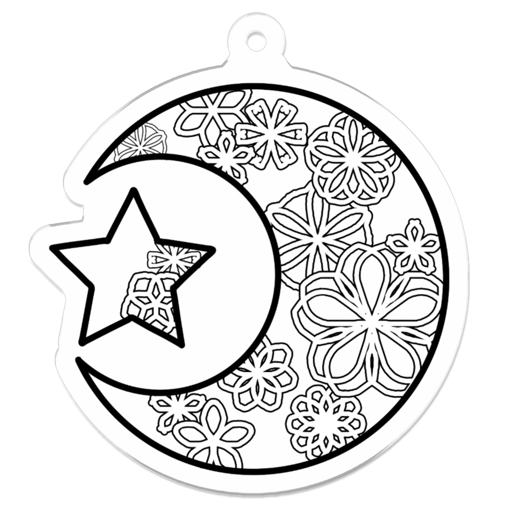 アクリルキーホルダー・月に咲く花３