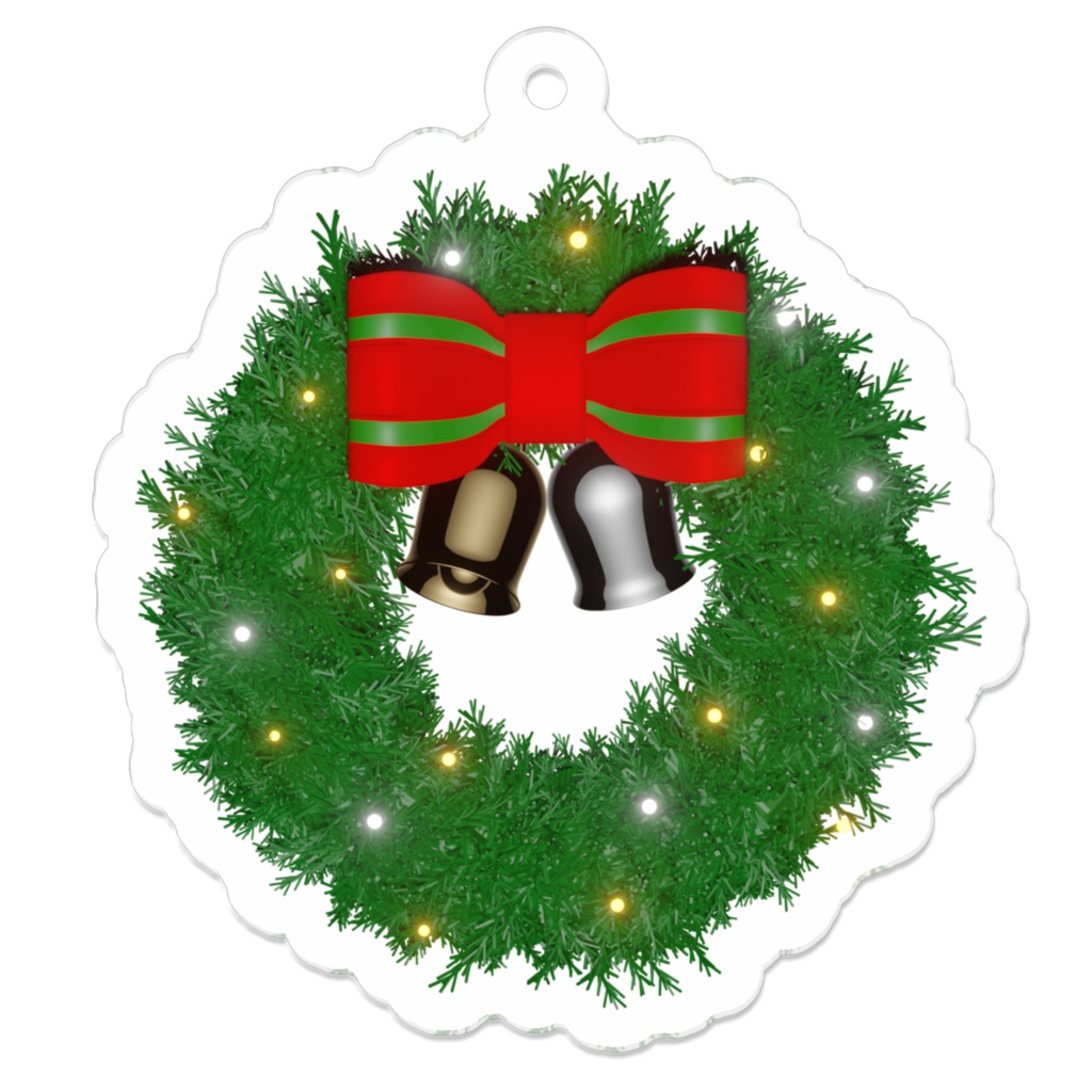 アクリルキーホルダー(コーティング)・クリスマスリース