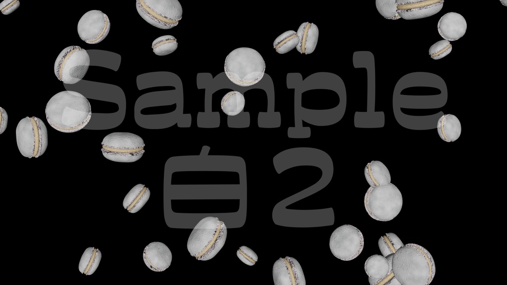 【マカロン】8色・3種類展開・動く素材・透過素材・ループ素材・動画途中・エンディング・OBSで使える