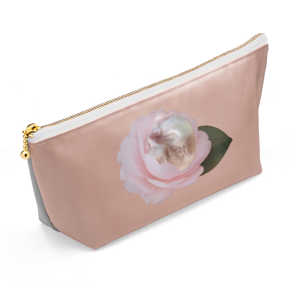 花とハムスター ポーチ アップ