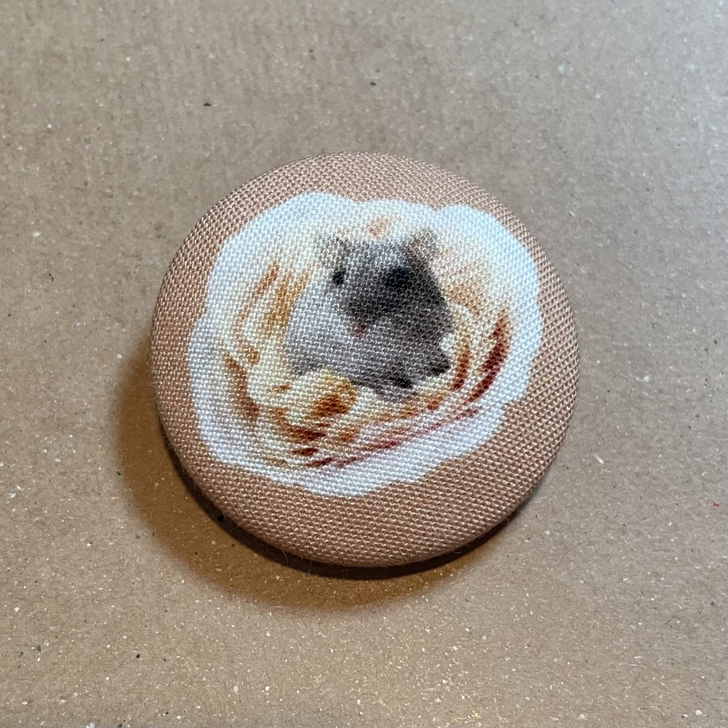 ハムスターくるみボタン　花とハムスターB