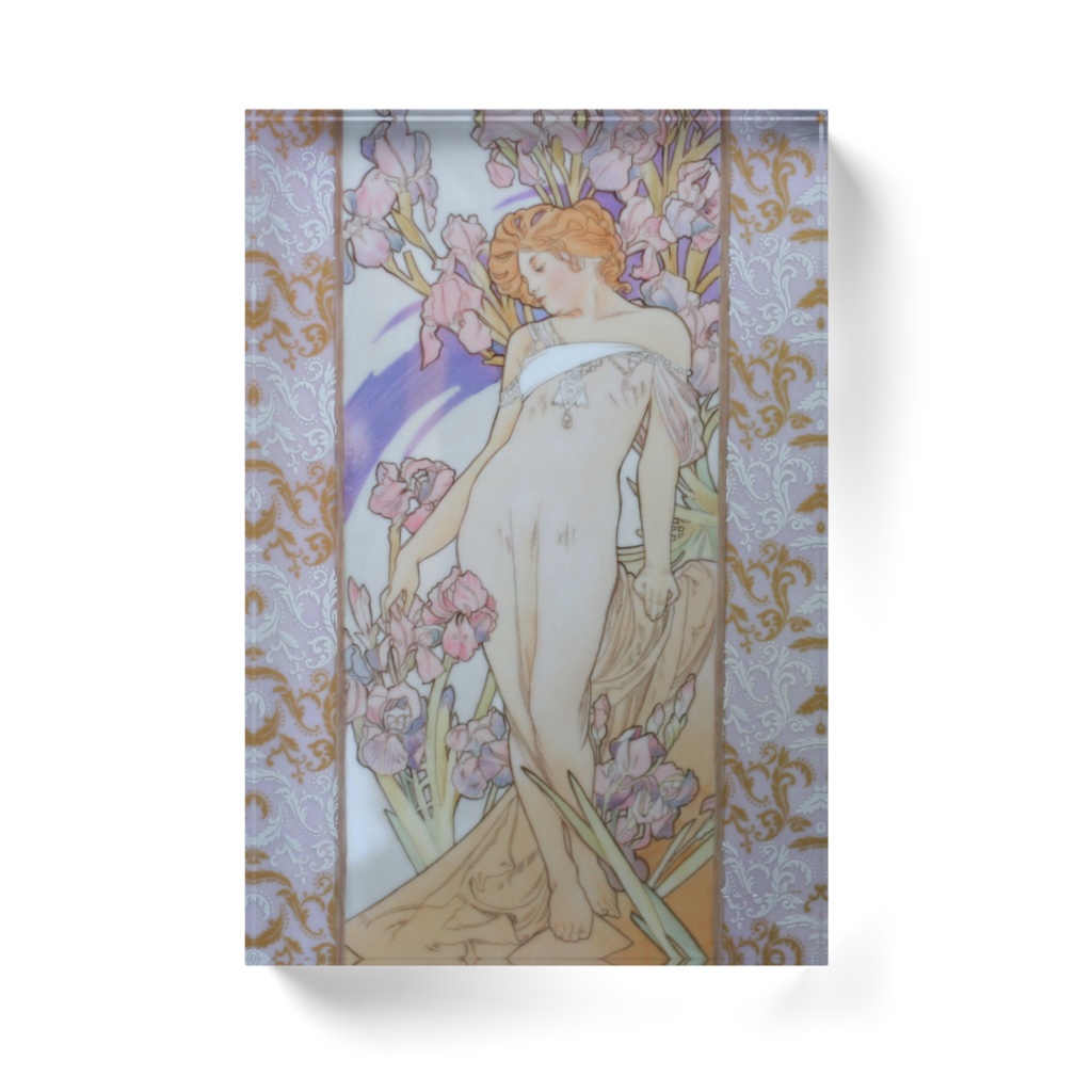 Mucha The Four Flowers "Iris"・アクリルブロック
