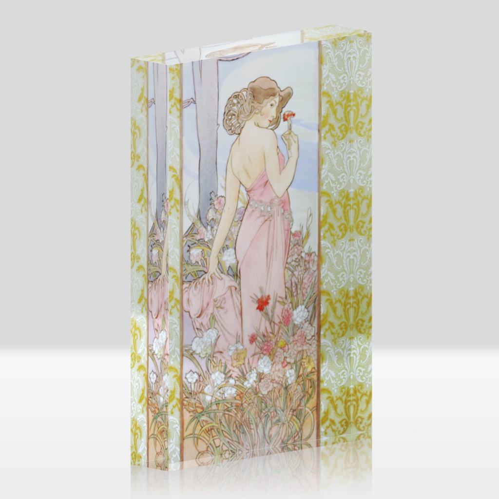 Mucha The Four Flowers "Carnation"・アクリルブロック