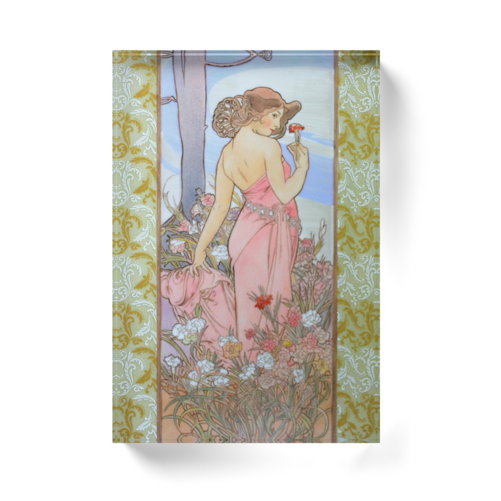 Mucha The Four Flowers "Carnation"・アクリルブロック