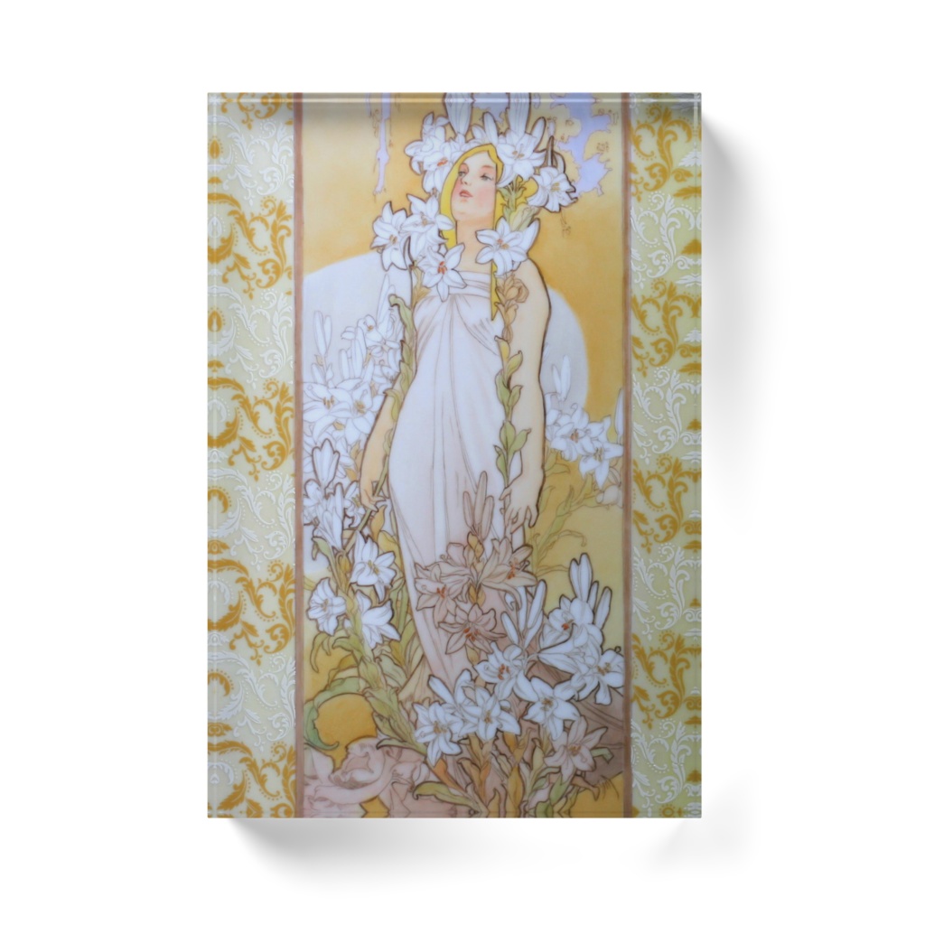 Mucha The Four Flowers "Lily"・アクリルブロック