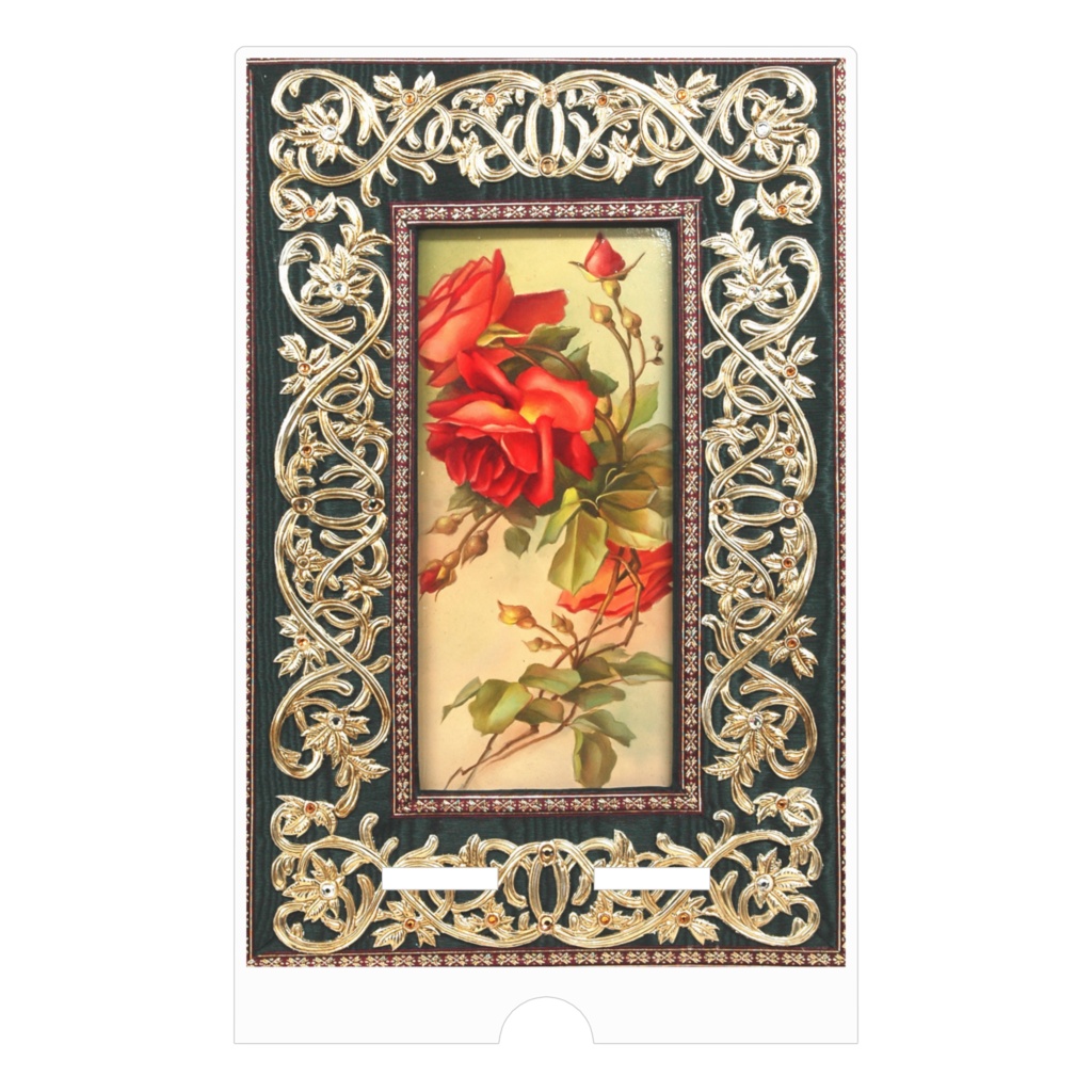 メタルフレームの赤薔薇