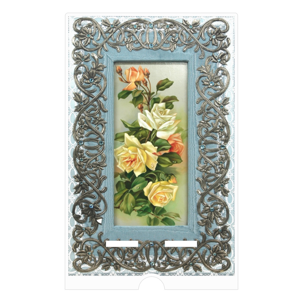 メタルフレームの白&ピンク・黄薔薇