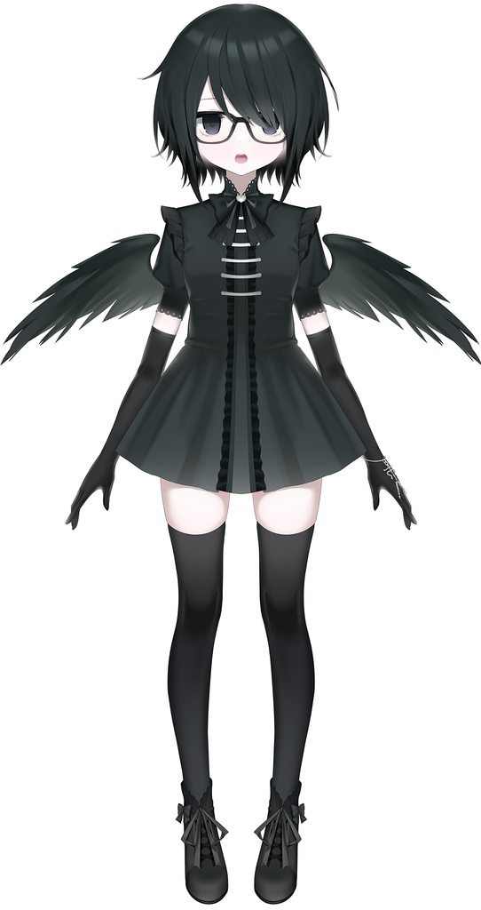 【限定1点live2dモデル/ rigged model】黒羽みお