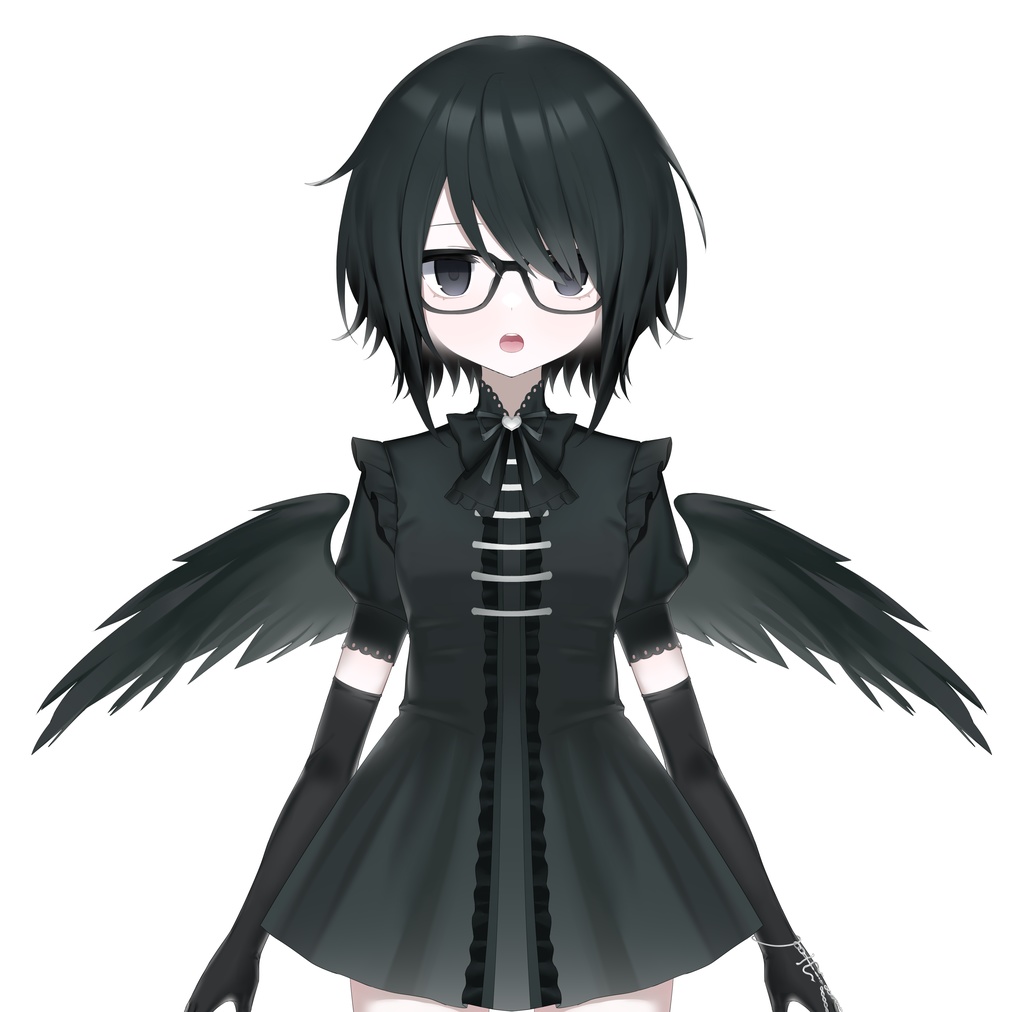 【限定1点live2dモデル/ rigged model】黒羽みお
