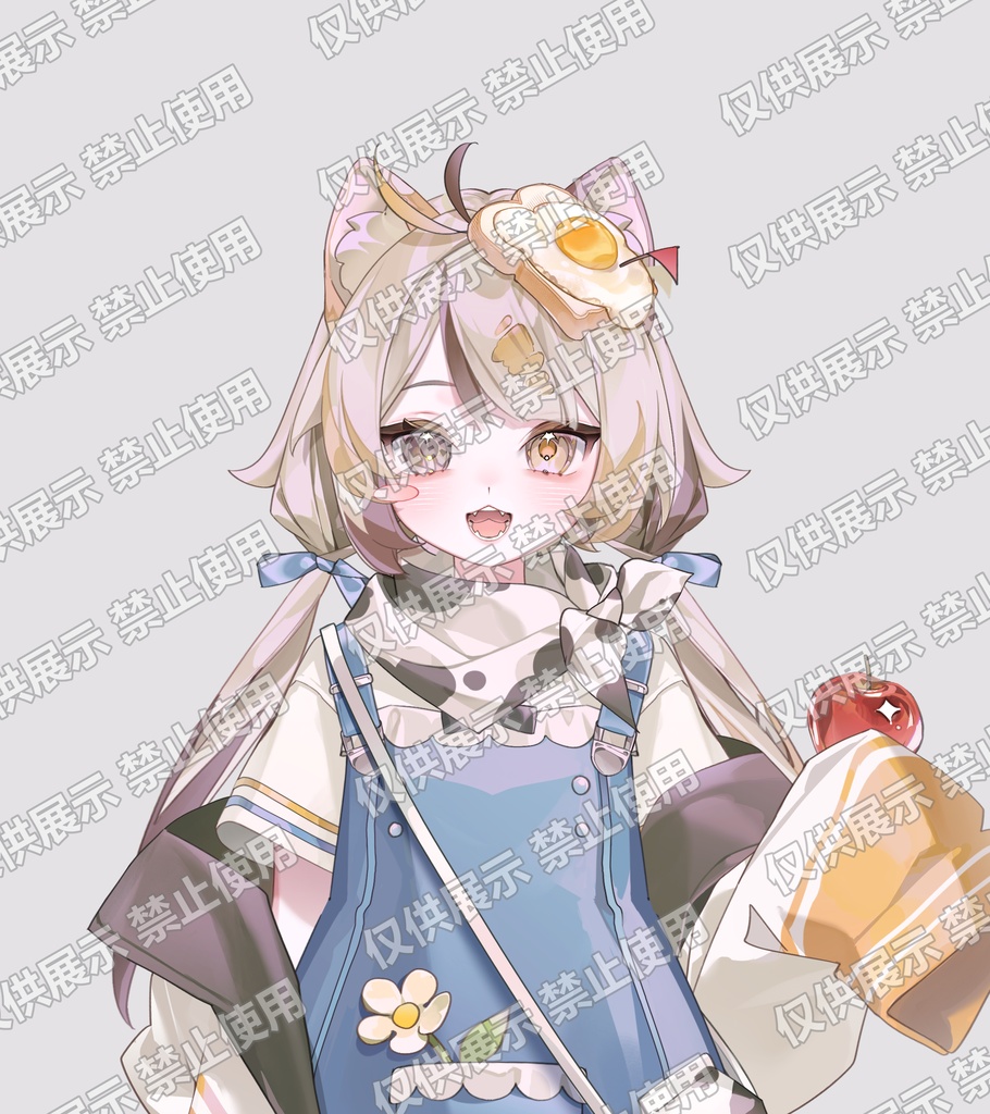 【1点限定】目玉焼き猫耳少女 立ち絵PSDデータ(Live2D用パーツ分け済み)