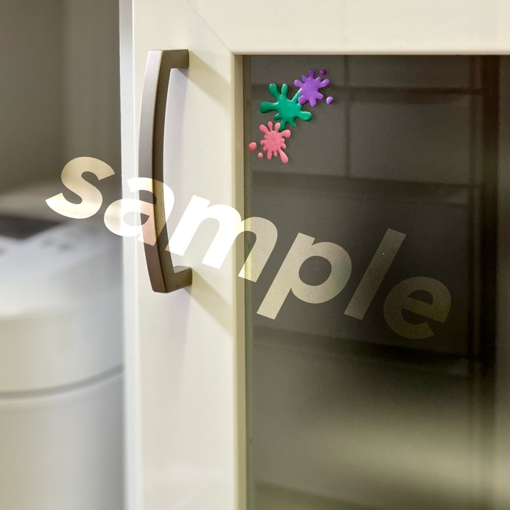 貼れる、はがせる、インクだまりシール