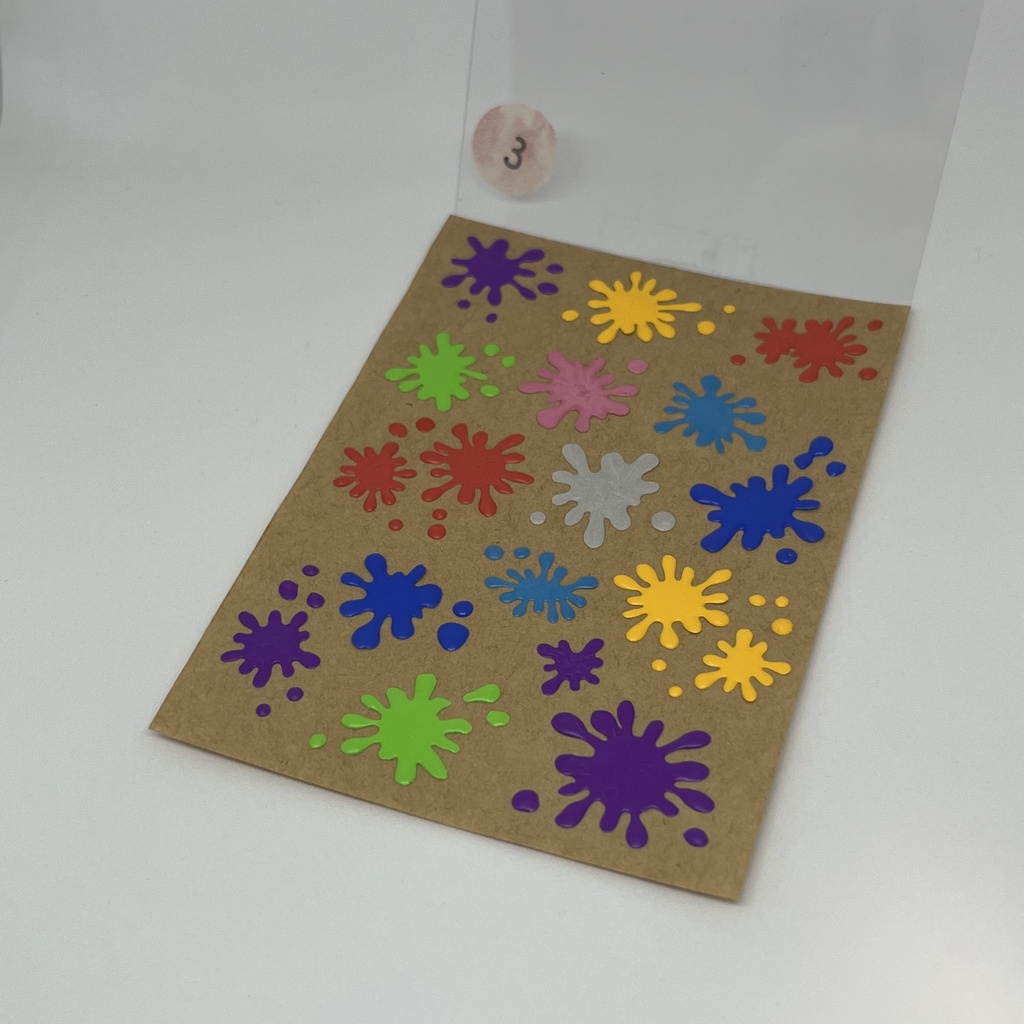 貼れる、はがせる、インクだまりシール