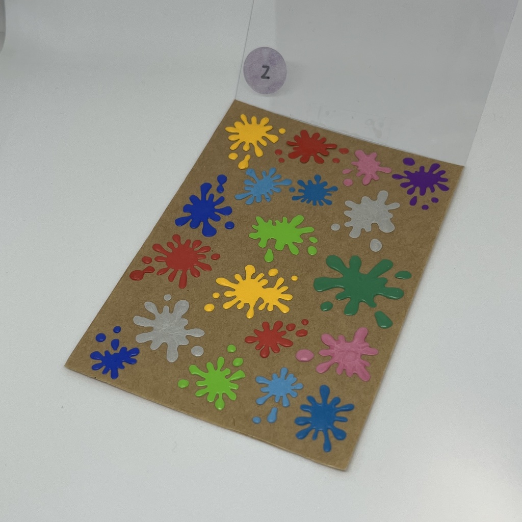 貼れる、はがせる、インクだまりシール