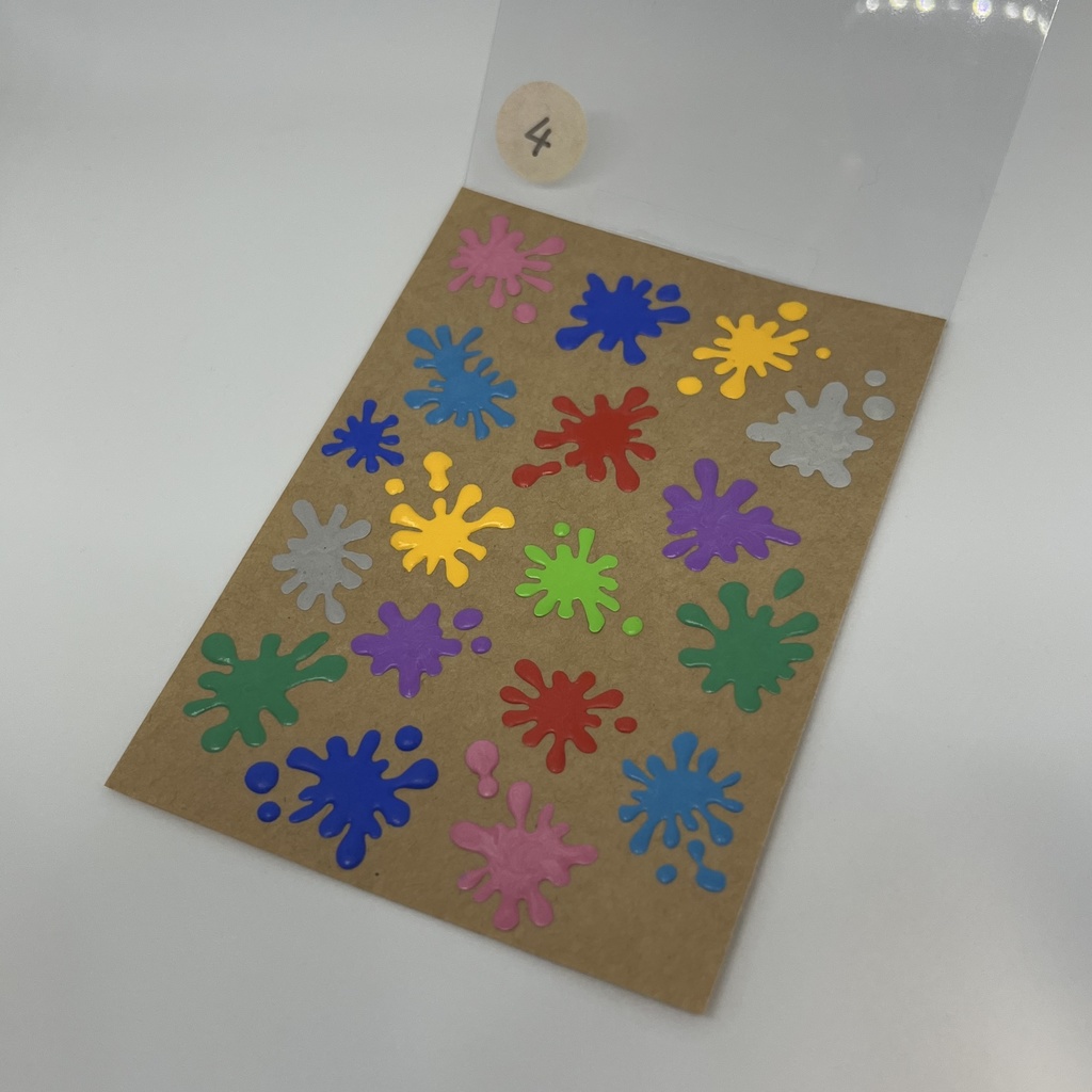 貼れる、はがせる、インクだまりシール