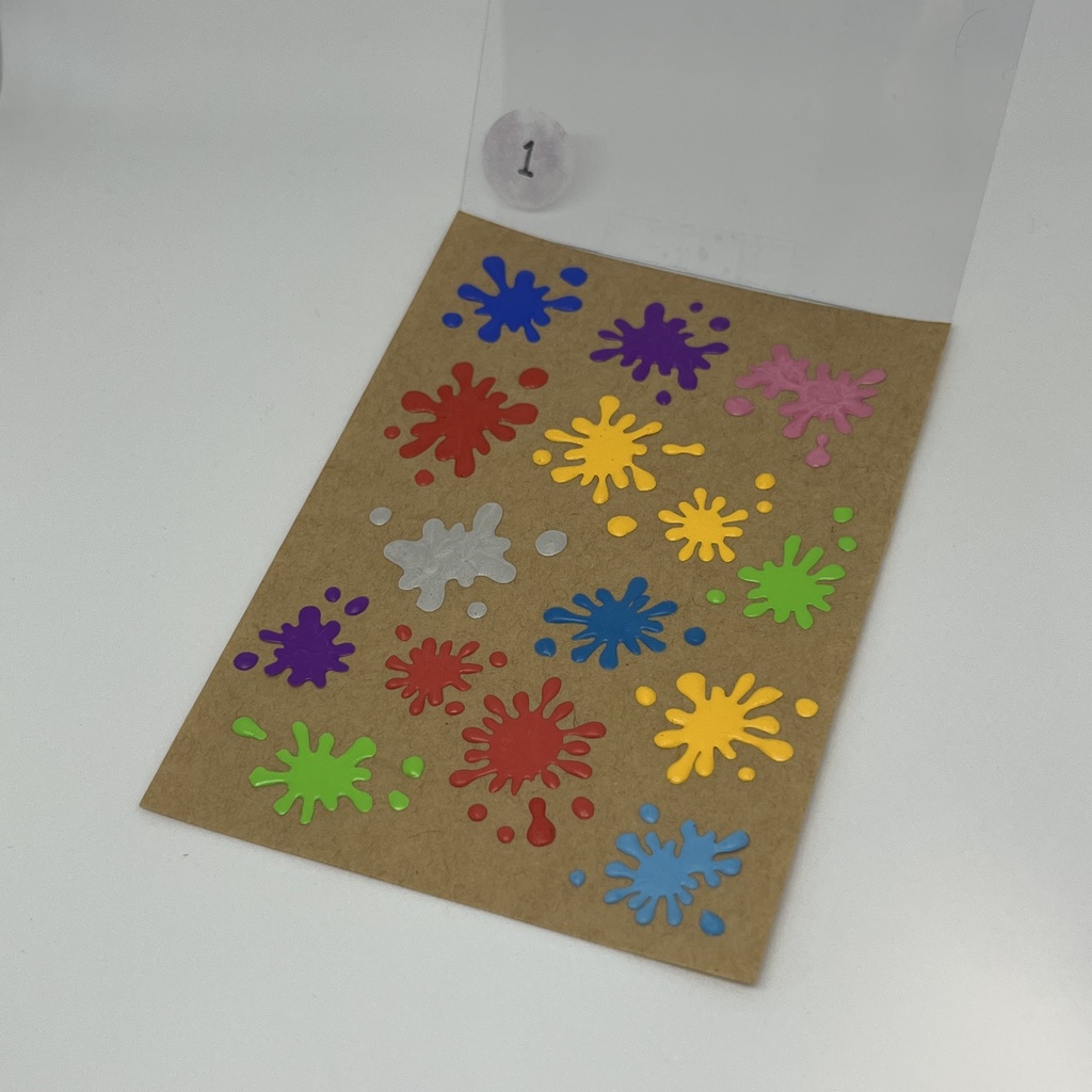 貼れる、はがせる、インクだまりシール