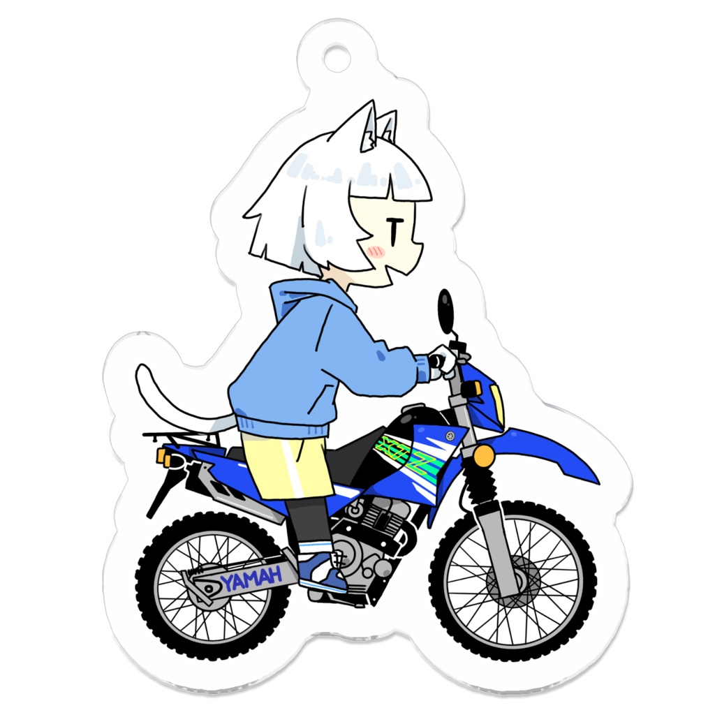 バイクの女の子キーホルダ（125ccオフロード）
