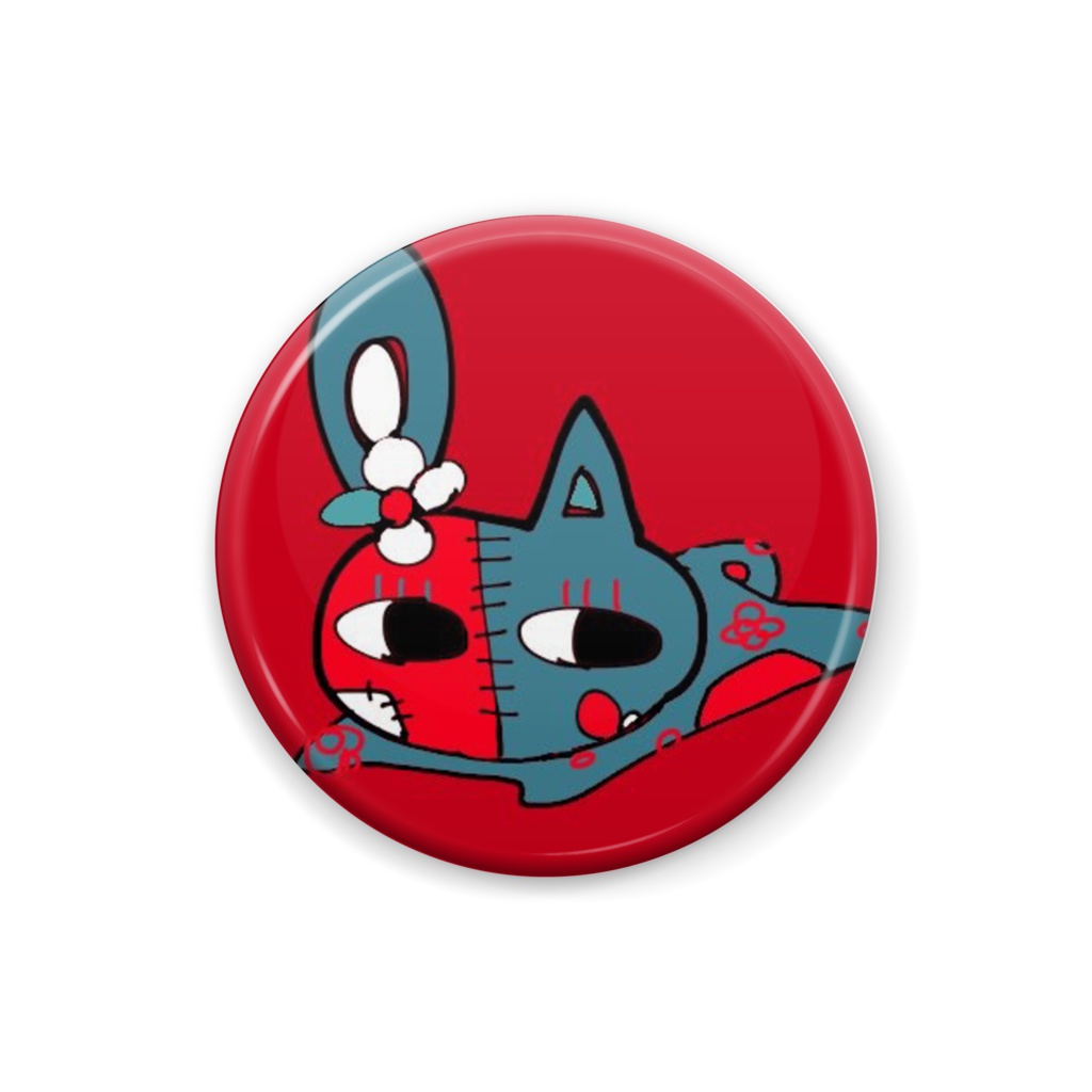 ねこうさ缶バッチ