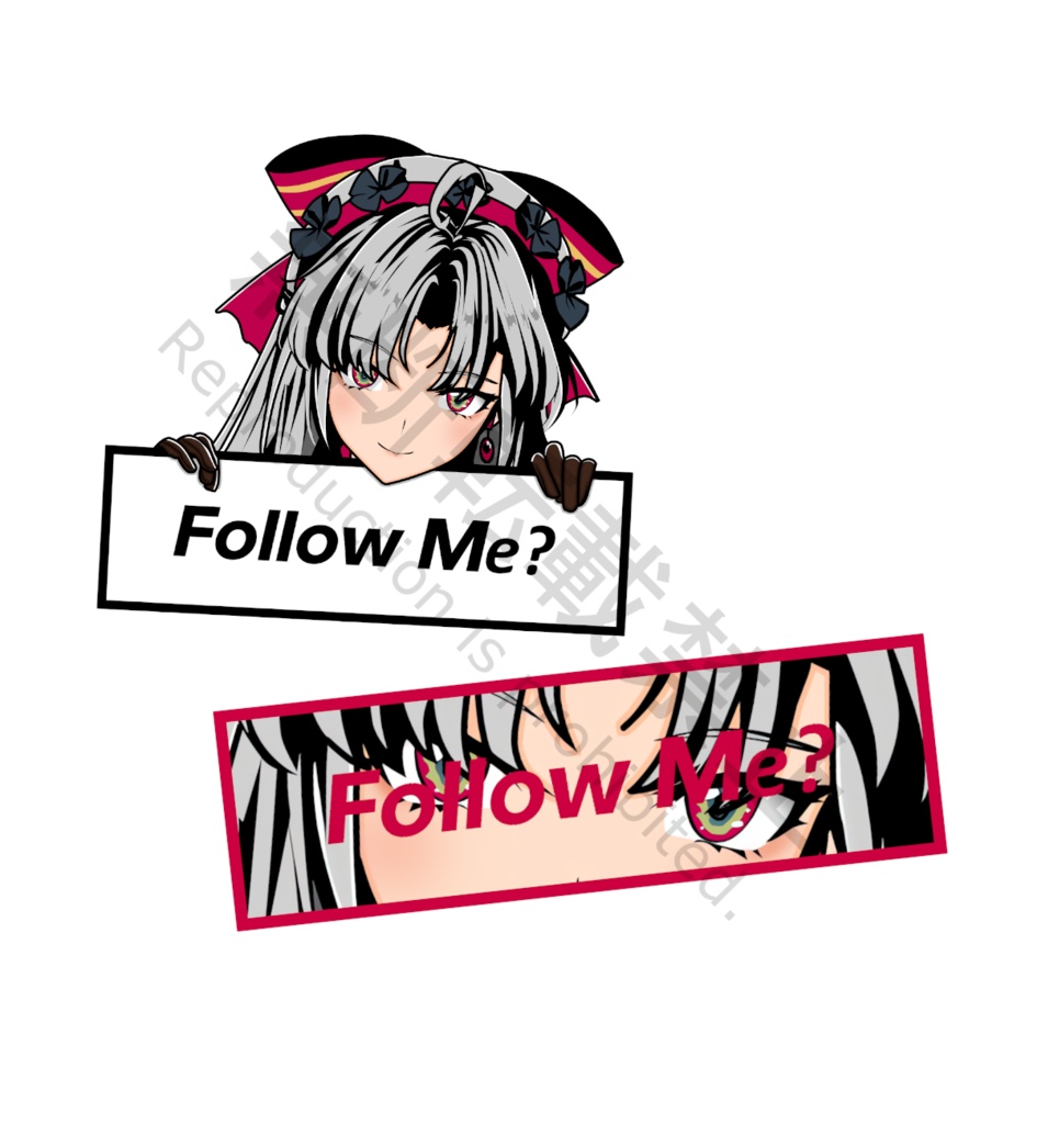 Sticker Follow Me? Red
