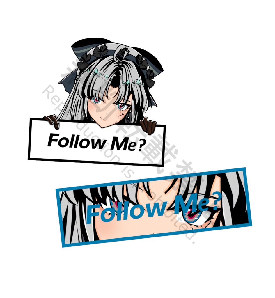 Sticker Follow Me? Blue
