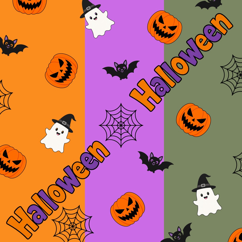 Halloween ハロウィン　秋　デジタルペーパー3枚セット｜背景素材・デジタル手帳・壁紙・ラッピング