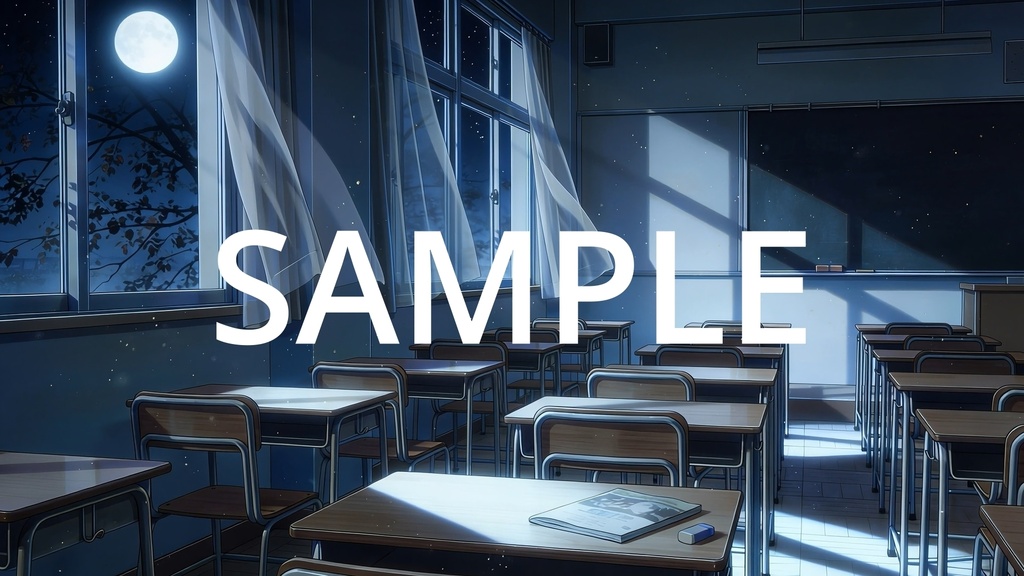 【Vtuber配信向け】学校の教室 昼・夕方・夜の3シーン収録【アニメ背景・動画ループ・OBS対応】