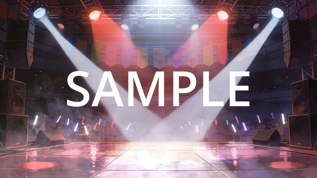 【Vtuber配信向け】地下アイドルライブステージ ポップ・カラフル照明演出収録【アニメ背景・動画ループ・OBS対応】
