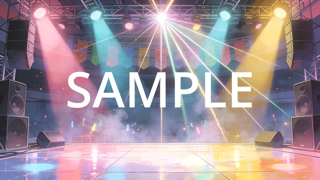 【Vtuber配信向け】地下アイドルライブステージ ポップ・カラフル照明演出収録【アニメ背景・動画ループ・OBS対応】
