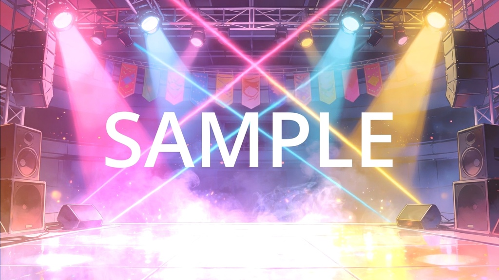 【Vtuber配信向け】地下アイドルライブステージ ポップ・カラフル照明演出収録【アニメ背景・動画ループ・OBS対応】