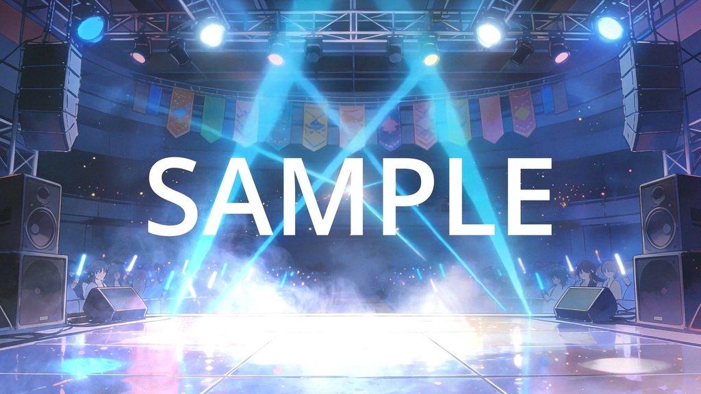 【Vtuber配信向け】地下アイドルライブステージ ポップ・カラフル照明演出収録【アニメ背景・動画ループ・OBS対応】