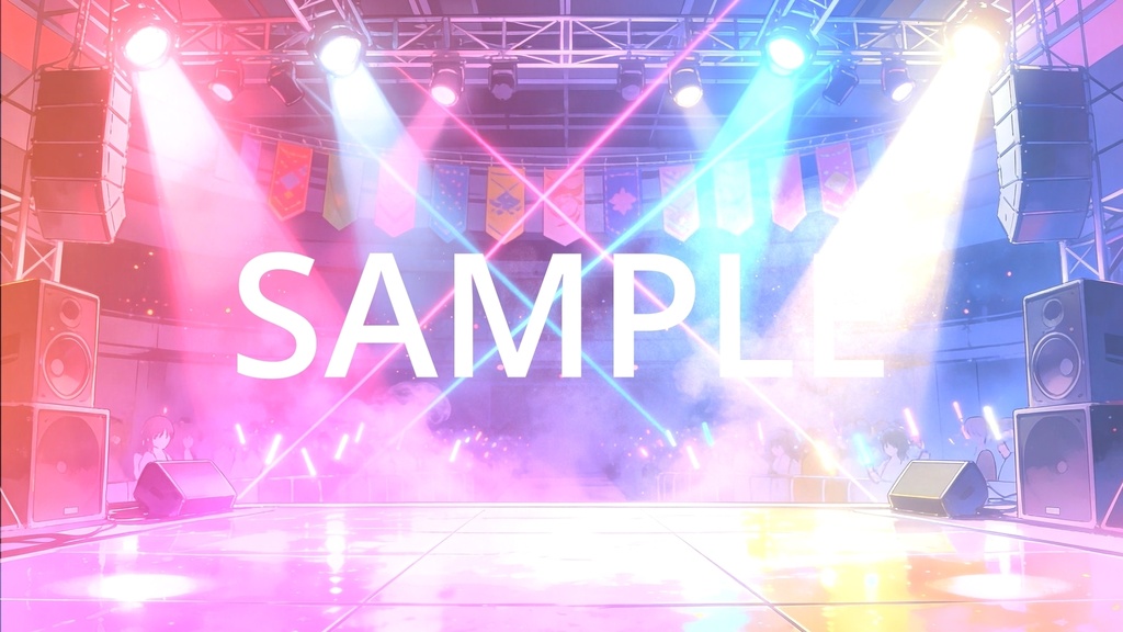 【Vtuber配信向け】地下アイドルライブステージ ポップ・カラフル照明演出収録【アニメ背景・動画ループ・OBS対応】