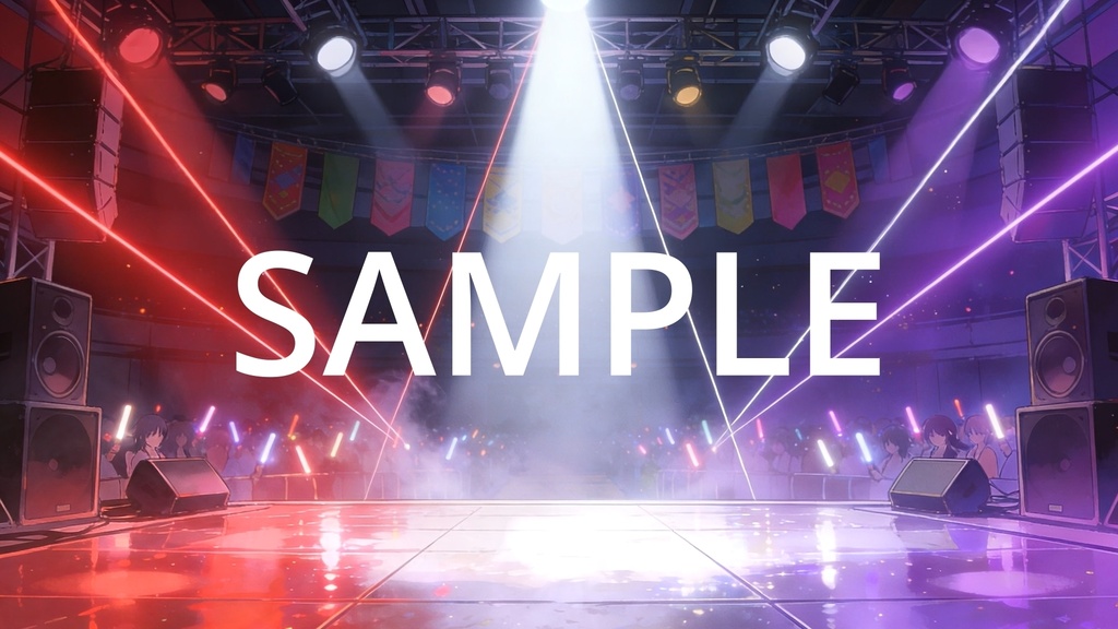 【Vtuber配信向け】地下アイドルライブステージ ポップ・カラフル照明演出収録【アニメ背景・動画ループ・OBS対応】