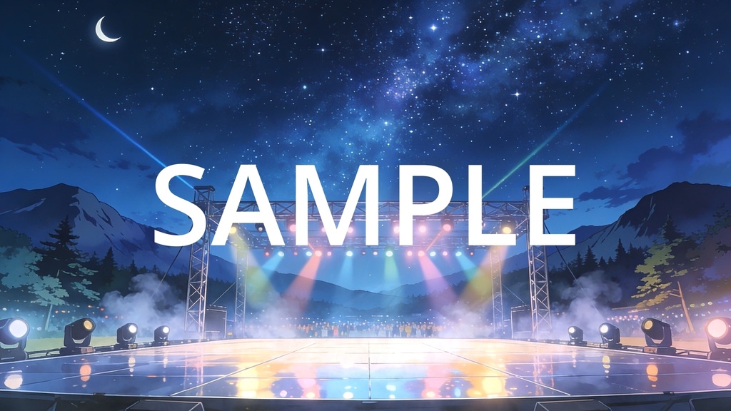 【Vtuber配信向け】屋外フェスステージ 圧巻の照明・炎・スモーク演出【アニメ背景・動画ループ・OBS対応】