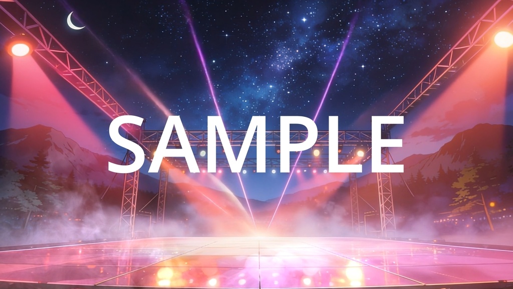 【Vtuber配信向け】屋外フェスステージ 圧巻の照明・炎・スモーク演出【アニメ背景・動画ループ・OBS対応】