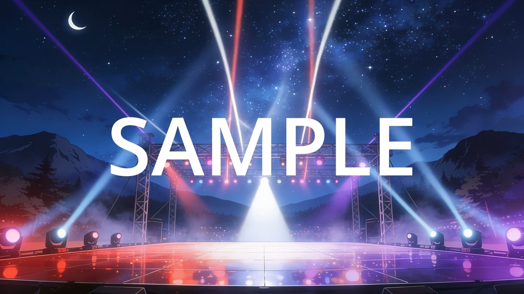 【Vtuber配信向け】屋外フェスステージ 圧巻の照明・炎・スモーク演出【アニメ背景・動画ループ・OBS対応】