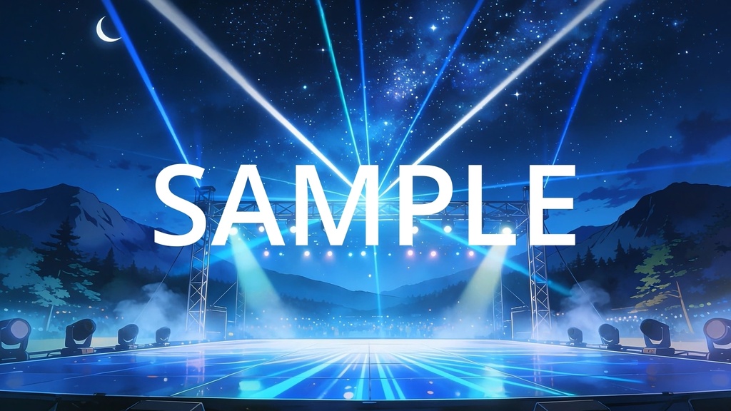 【Vtuber配信向け】屋外フェスステージ 圧巻の照明・炎・スモーク演出【アニメ背景・動画ループ・OBS対応】