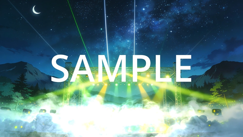 【Vtuber配信向け】屋外フェスステージ 圧巻の照明・炎・スモーク演出【アニメ背景・動画ループ・OBS対応】