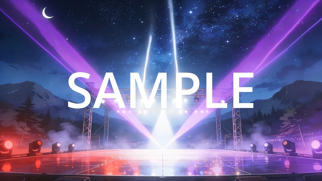 【Vtuber配信向け】屋外フェスステージ 圧巻の照明・炎・スモーク演出【アニメ背景・動画ループ・OBS対応】
