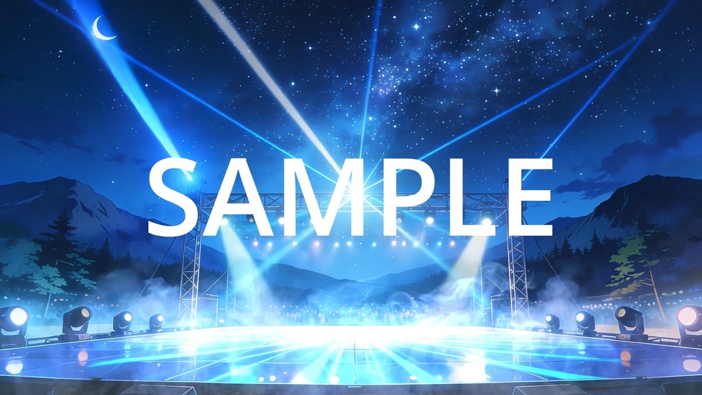 【Vtuber配信向け】屋外フェスステージ 圧巻の照明・炎・スモーク演出【アニメ背景・動画ループ・OBS対応】