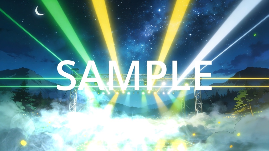 【Vtuber配信向け】屋外フェスステージ 圧巻の照明・炎・スモーク演出【アニメ背景・動画ループ・OBS対応】