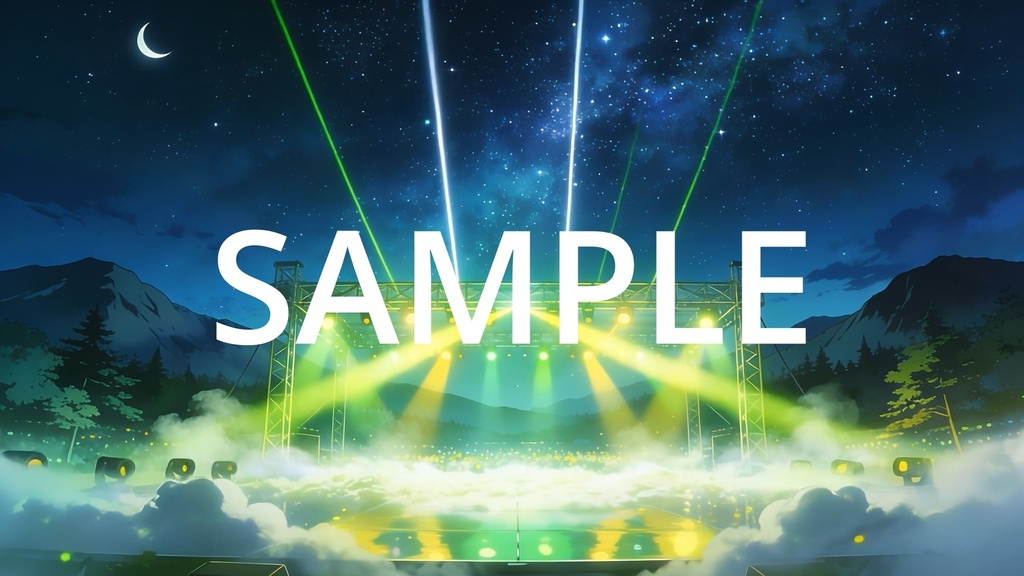 【Vtuber配信向け】屋外フェスステージ 圧巻の照明・炎・スモーク演出【アニメ背景・動画ループ・OBS対応】