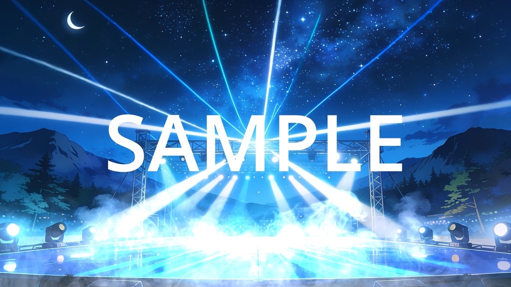 【Vtuber配信向け】屋外フェスステージ 圧巻の照明・炎・スモーク演出【アニメ背景・動画ループ・OBS対応】
