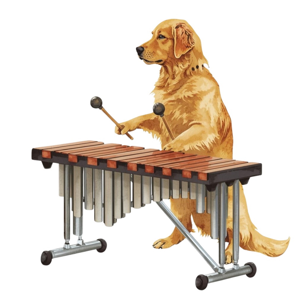 【Dogシリーズ】水彩画風ー楽器を奏でる犬たちのクリップアート20点セット│PNG背景透過