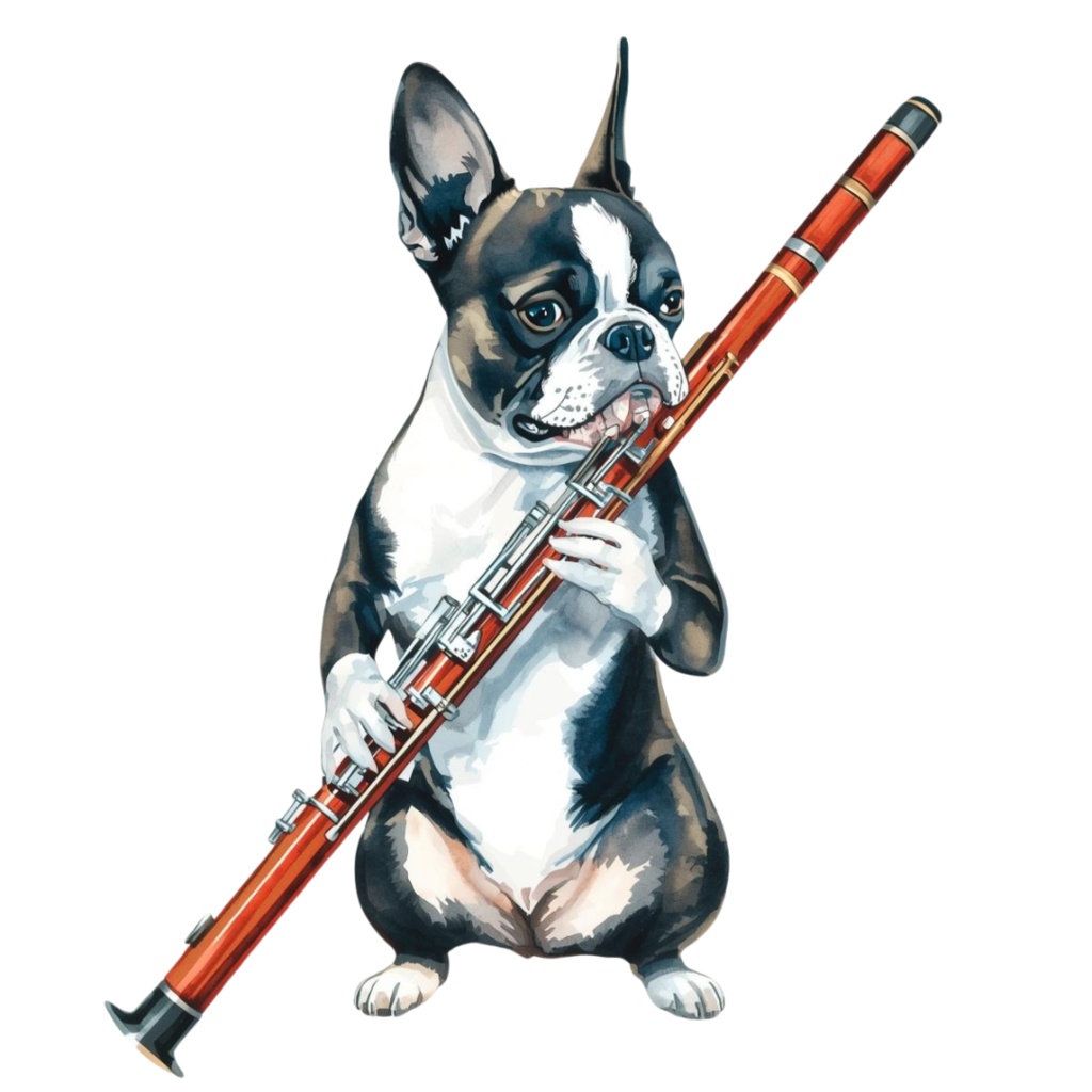 【Dogシリーズ】水彩画風ー楽器を奏でる犬たちのクリップアート20点セット│PNG背景透過